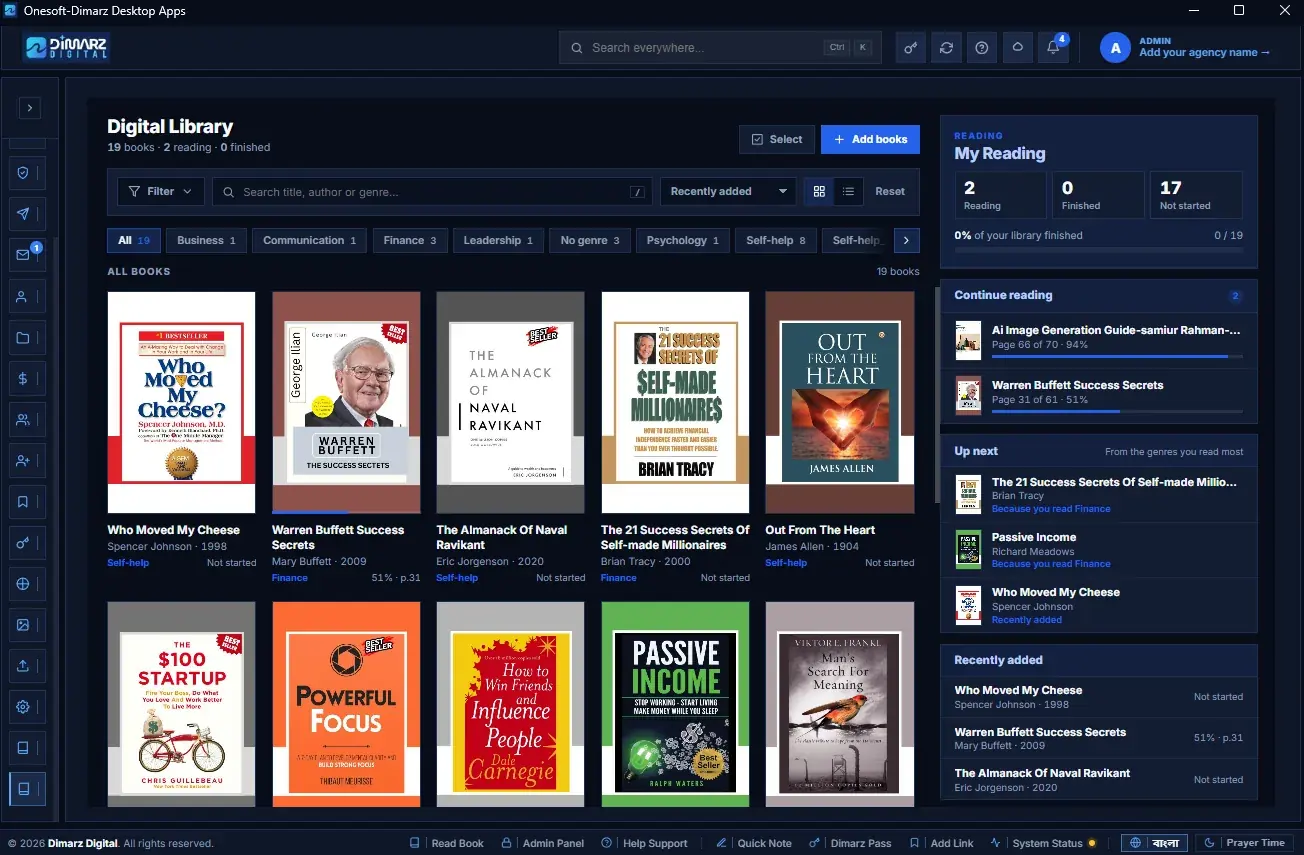 Screenshot of the Digital Library page